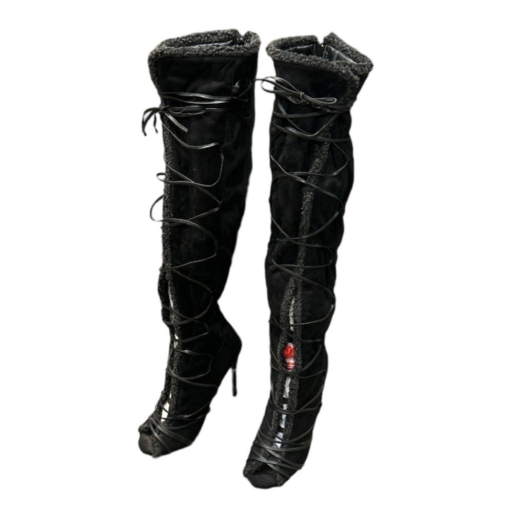 Suede Lace Up Boots - Picture 2 of 8